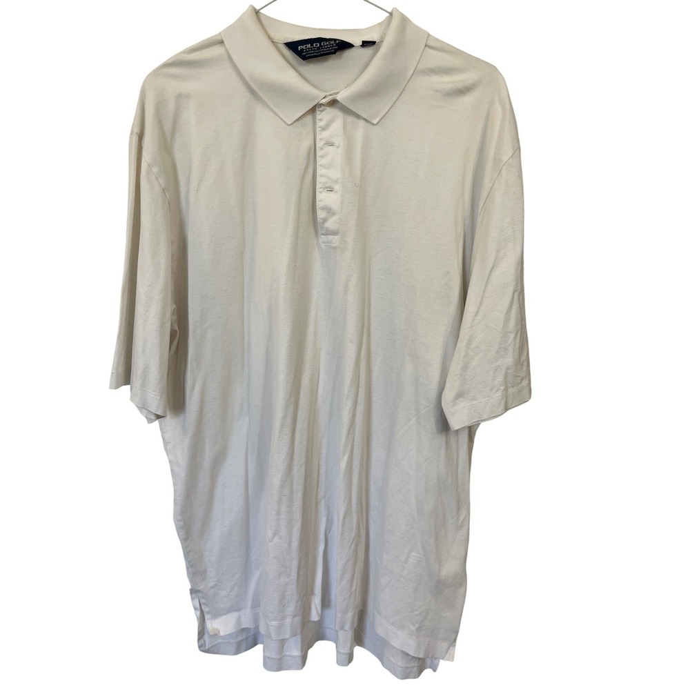 Polo Golf Ralph Lauren Mens XL White Pima Cotton Short Sleeve Polo Shirt